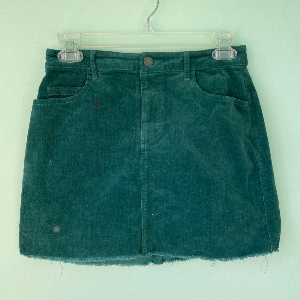 Forever21 Green Corduroy Mini Skirt